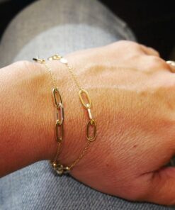 Never Say Never Pulsera Mujer Oro 18k Oro Amarillo Eslabones 19cm - Imagen 6