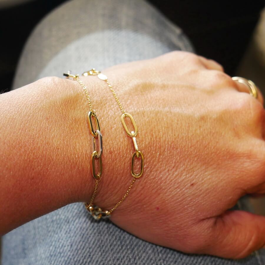 Never Say Never Pulsera Mujer Oro 18k Oro Amarillo Eslabones 19cm - Imagen 6