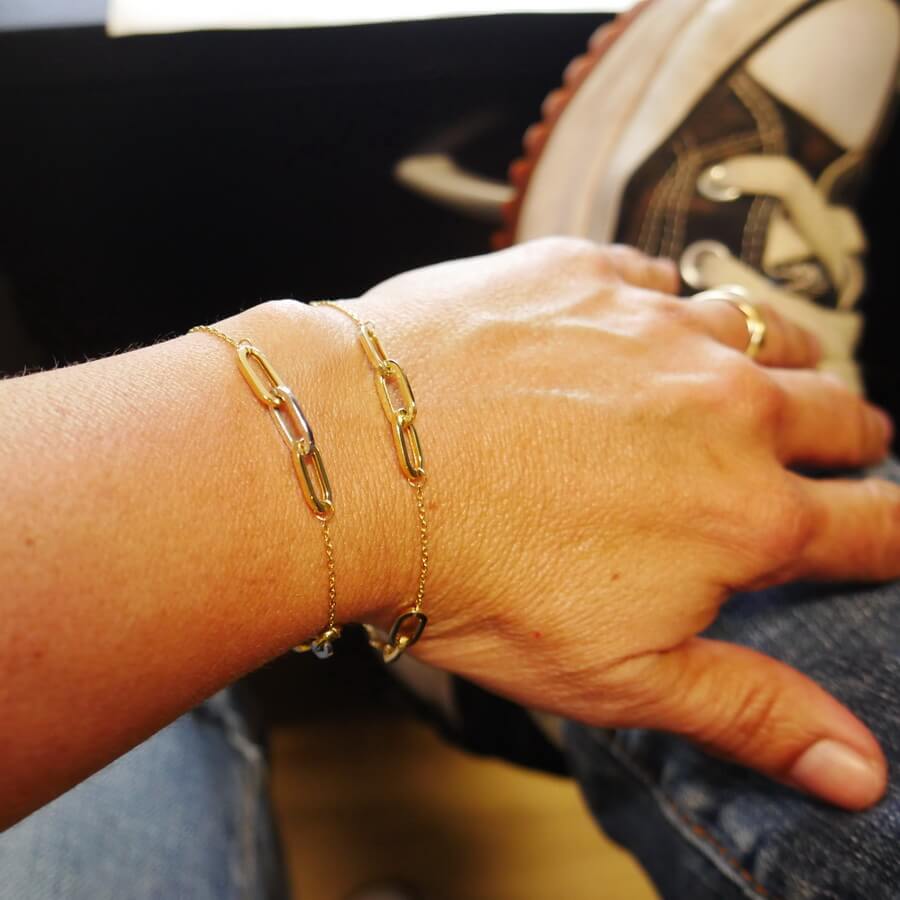 Never Say Never Pulsera Mujer Oro 18k Oro Amarillo Eslabones 19cm - Imagen 3