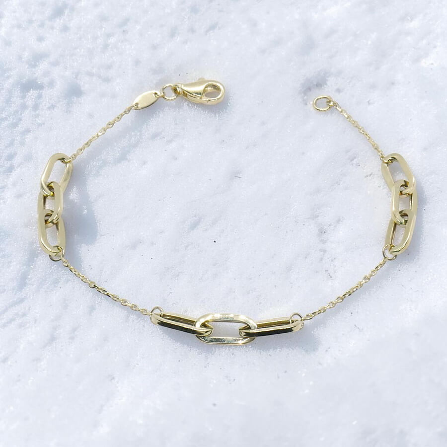 Never Say Never Pulsera Mujer Oro 18k Oro Amarillo Eslabones 19cm - Imagen 5