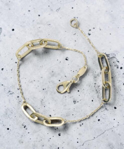 Never Say Never Pulsera Mujer Oro 18k Oro Amarillo Eslabones 19cm - Imagen 9