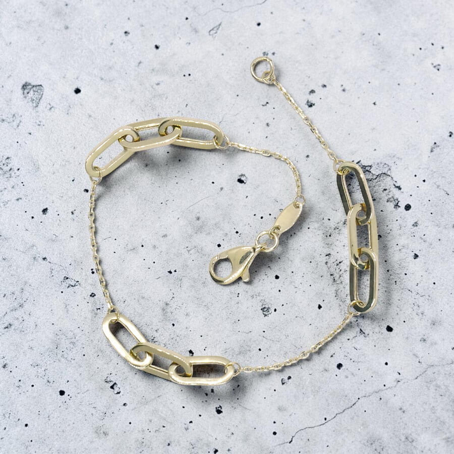 Never Say Never Pulsera Mujer Oro 18k Oro Amarillo Eslabones 19cm - Imagen 9