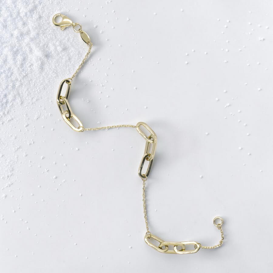 Never Say Never Pulsera Mujer Oro 18k Oro Amarillo Eslabones 19cm - Imagen 8