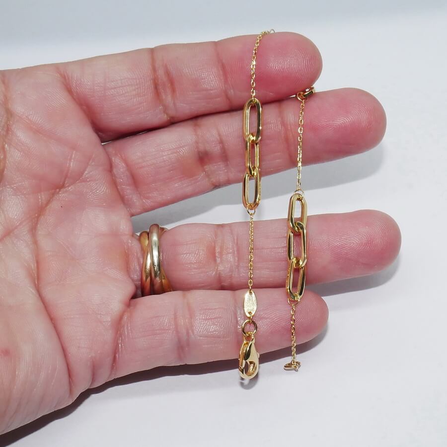 Never Say Never Pulsera Mujer Oro 18k Oro Amarillo Eslabones 19cm - Imagen 2