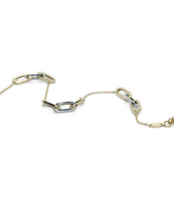 Never Say Never Pulsera Bicolor Mujer Oro 18k Oro Blanco y Amarillo Eslabones 19cm - Imagen 8