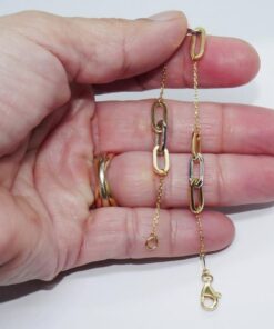 Alternative view of Never Say Never Pulsera Bicolor Mujer Oro 18k Oro Blanco y Amarillo Eslabones 19cm