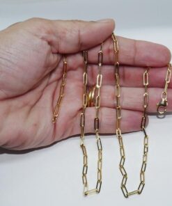 Alternative view of Cadena Oro 18k Hombre 60cm – Modelo Forzada 3mm – Elegante, Ligera y Resistente – Cierre Mosquetón – 5.70gr