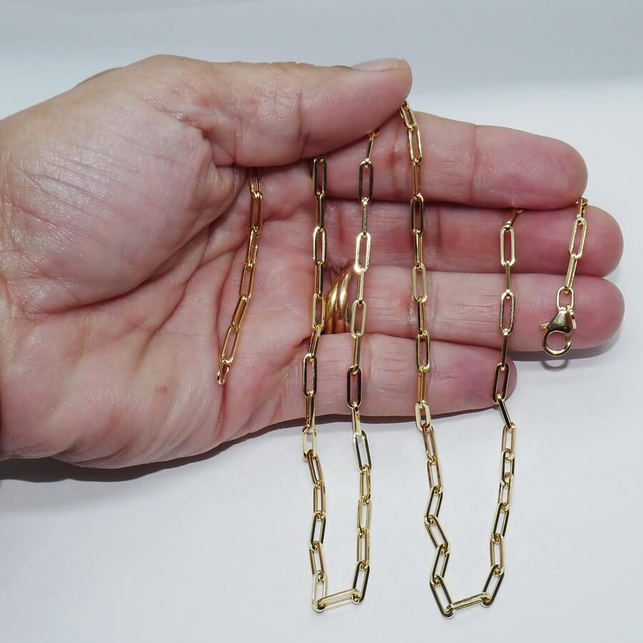 Cadena Oro 18k Hombre 60cm – Modelo Forzada 3mm – Elegante, Ligera y Resistente – Cierre Mosquetón – 5.70gr - Imagen 2