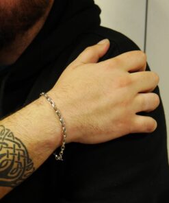 Alternative view of Pulsera Barbada Oro Blanco 18k Hombre Mujer 21cm 4mm