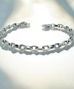 Pulsera Barbada Oro Blanco 18k Hombre Mujer 21cm 4mm - Imagen 9
