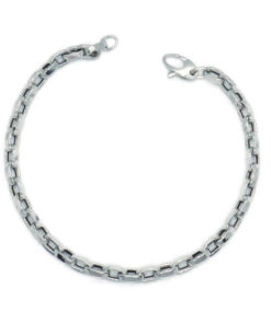 Pulsera Barbada Oro Blanco 18k Hombre Mujer 21cm 4mm - Imagen 8