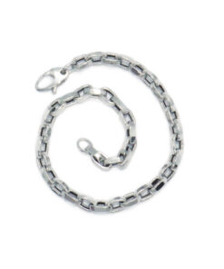Pulsera Barbada Oro Blanco 18k Hombre Mujer 21cm 4mm - Imagen 6