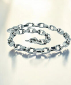 Pulsera Barbada Oro Blanco 18k Hombre Mujer 21cm 4mm - Imagen 10