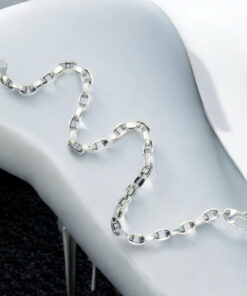 Pulsera Barbada Oro Blanco 18k Hombre Mujer 21cm 4mm - Imagen 7