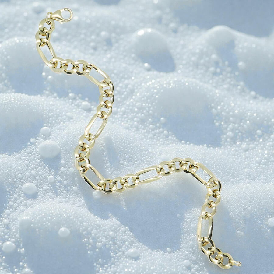 Pulsera 3x1 Oro 18k Hombre y Mujer 20 cm 6,5 mm Elegante y Ligera - Imagen 4