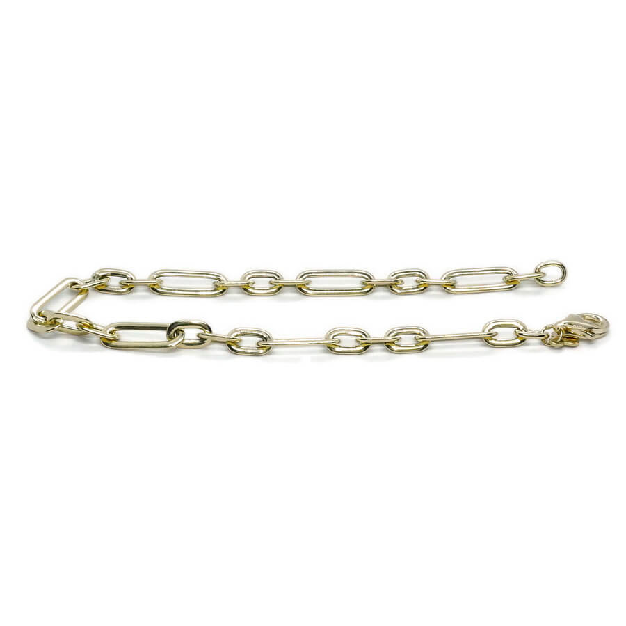 Never Say Never Pulsera Mujer Oro 18k 5mm 19cm Eslabones Forzados Combinados Elegante - Imagen 5