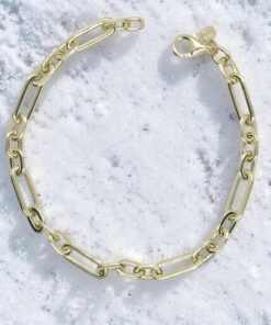 Never Say Never Pulsera Mujer Oro 18k 5mm 19cm Eslabones Forzados Combinados Elegante
