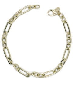 Never Say Never Pulsera Mujer Oro 18k 5mm 19cm Eslabones Forzados Combinados Elegante - Imagen 4