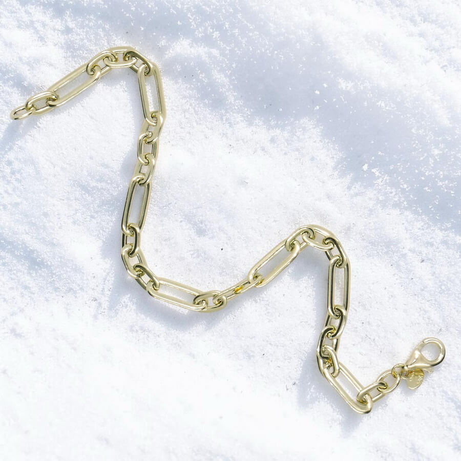 Never Say Never Pulsera Mujer Oro 18k 5mm 19cm Eslabones Forzados Combinados Elegante - Imagen 10