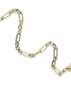 Never Say Never Pulsera Mujer Oro 18k 5mm 19cm Eslabones Forzados Combinados Elegante - Imagen 7