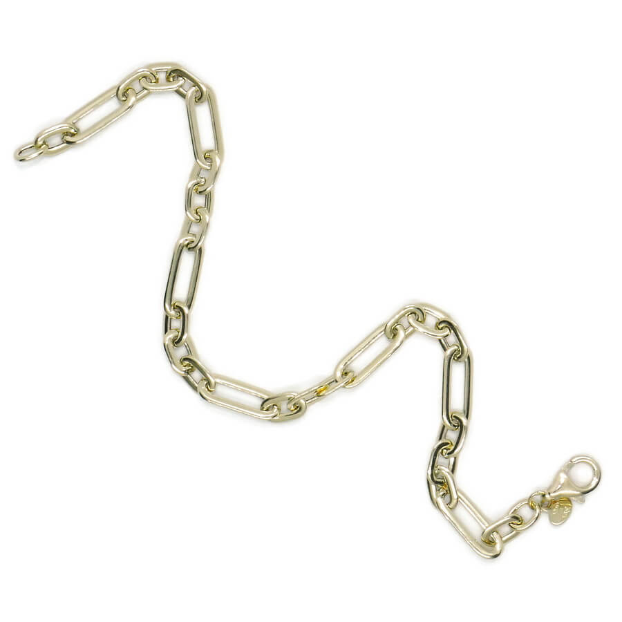 Never Say Never Pulsera Mujer Oro 18k 5mm 19cm Eslabones Forzados Combinados Elegante - Imagen 7