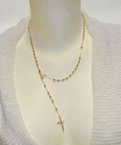 Alternative view of Rosario Oro Amarillo 18k con Virgen y Cruz – 61 cm – 10,10 gr – Rosario de Lujo