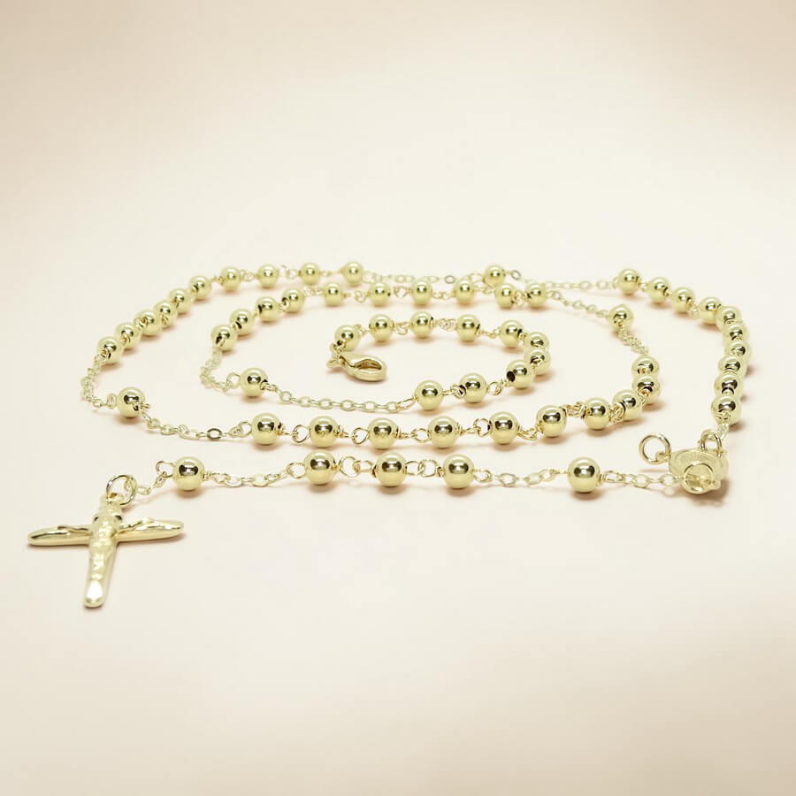 Rosario Oro Amarillo 18k con Virgen y Cruz – 61 cm – 10,10 gr – Rosario de Lujo - Imagen 7