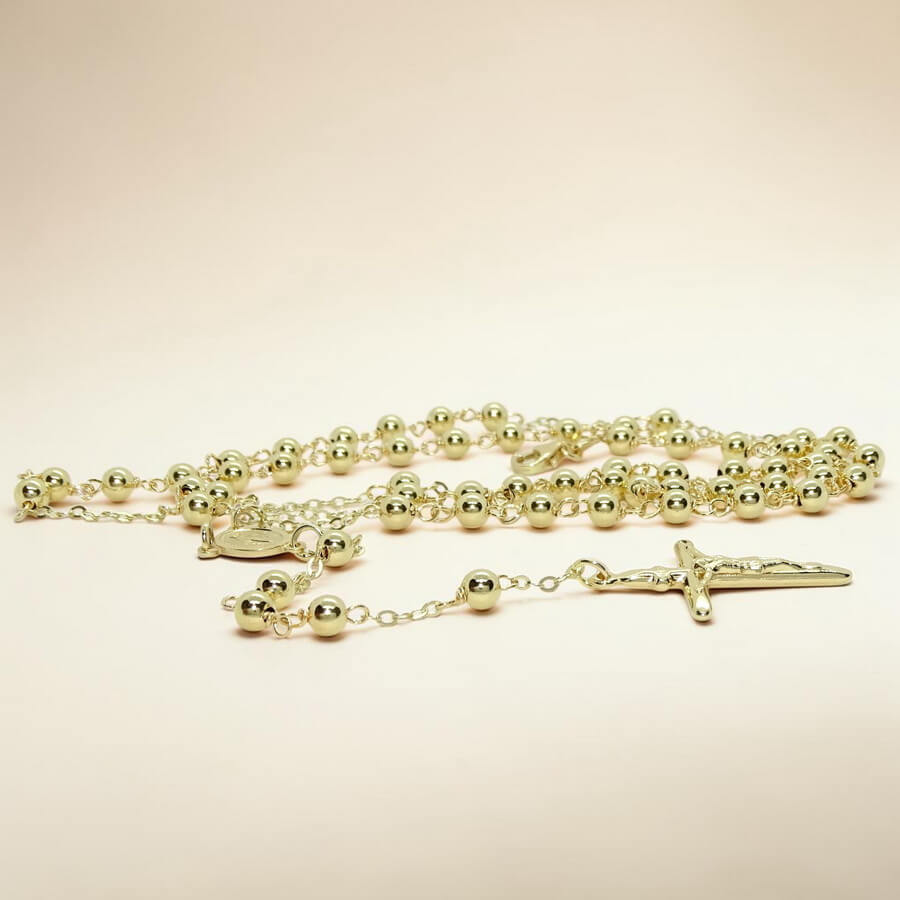 Rosario Oro Amarillo 18k con Virgen y Cruz – 61 cm – 10,10 gr – Rosario de Lujo - Imagen 6