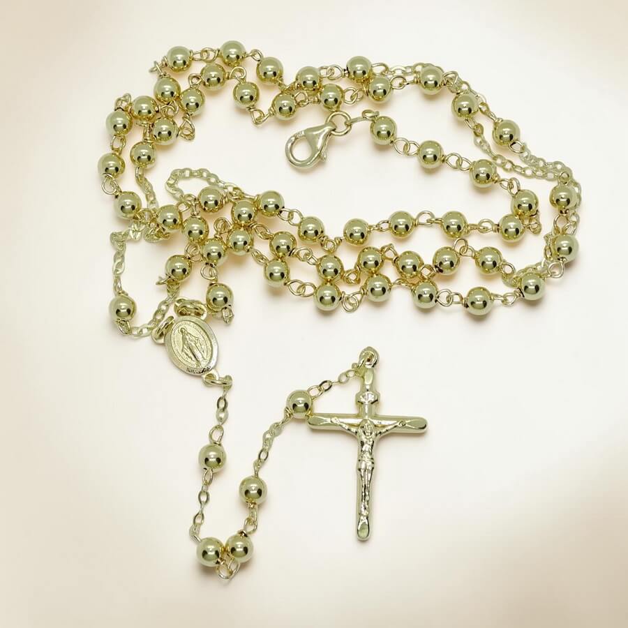 Rosario Oro Amarillo 18k con Virgen y Cruz – 61 cm – 10,10 gr – Rosario de Lujo - Imagen 5
