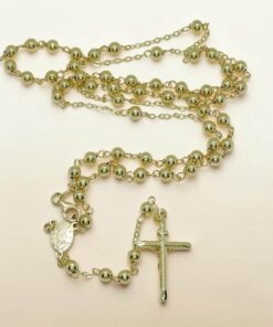 Rosario Oro Amarillo 18k con Virgen y Cruz – 61 cm – 10,10 gr – Rosario de Lujo - Imagen 4