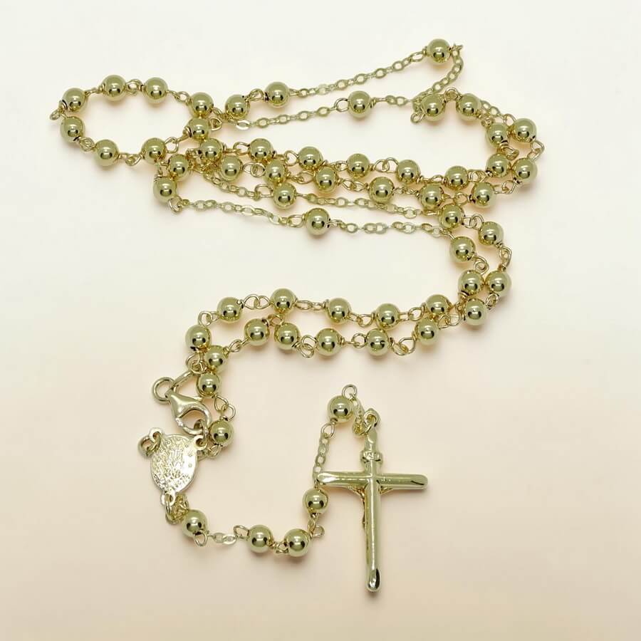 Rosario Oro Amarillo 18k con Virgen y Cruz – 61 cm – 10,10 gr – Rosario de Lujo - Imagen 4