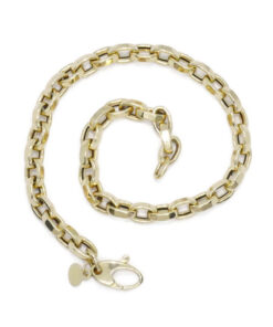 Pulsera Unisex Oro 18k Cadena Rolo Cuadrada Elegante y Fuerte - Imagen 6