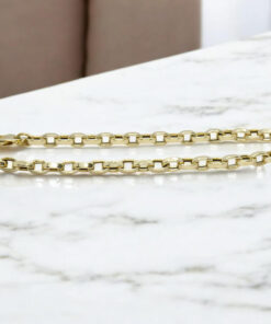 Pulsera Unisex Oro 18k Cadena Rolo Cuadrada Elegante y Fuerte - Imagen 7