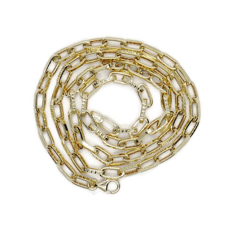 Cadena Oro Amarillo 18 Quilates para Hombre | 60 cm | Eslabones Grandes Rectangulares | 6,70 g - Imagen 7