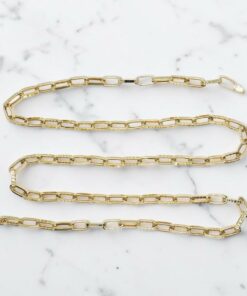 Cadena Oro Amarillo 18 Quilates para Hombre | 60 cm | Eslabones Grandes Rectangulares | 6,70 g - Imagen 10