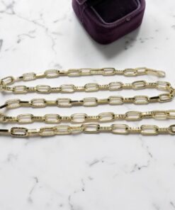 Cadena Oro Amarillo 18 Quilates para Hombre | 60 cm | Eslabones Grandes Rectangulares | 6,70 g - Imagen 9
