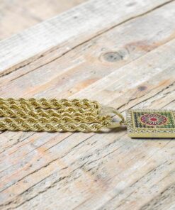 Conjunto Oro 18k Colgante Mosaico Multicolor y Cordón Salomónico 60 cm | 15,45 g Oro Amarillo 18 Quilates - Imagen 7