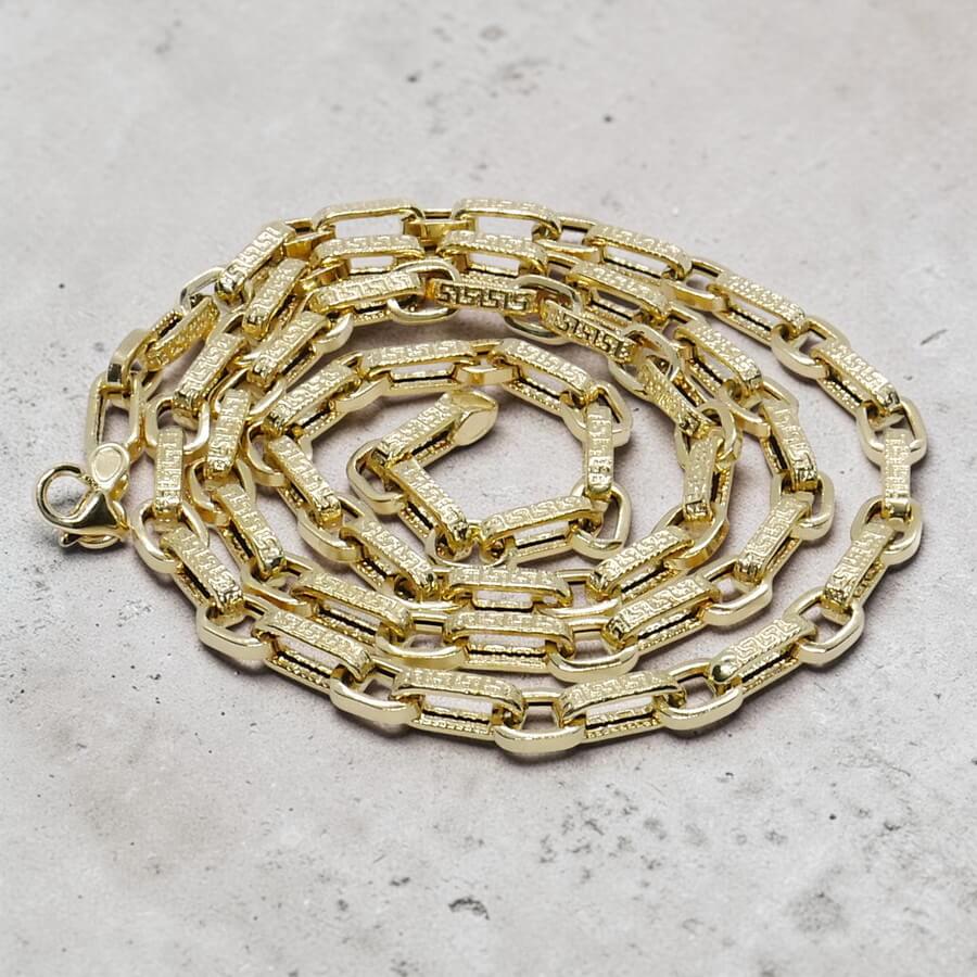 Cadena Oro Amarillo 18k – 8,80 Gramos – 60 cm – Diseño Italiano con Greca y Cierre Mosquetón Buscar en esta página - Imagen 9