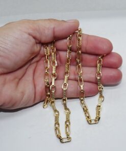 Cadena Oro Amarillo 18k – 8,80 Gramos – 60 cm – Diseño Italiano con Greca y Cierre Mosquetón Buscar en esta página - Imagen 3