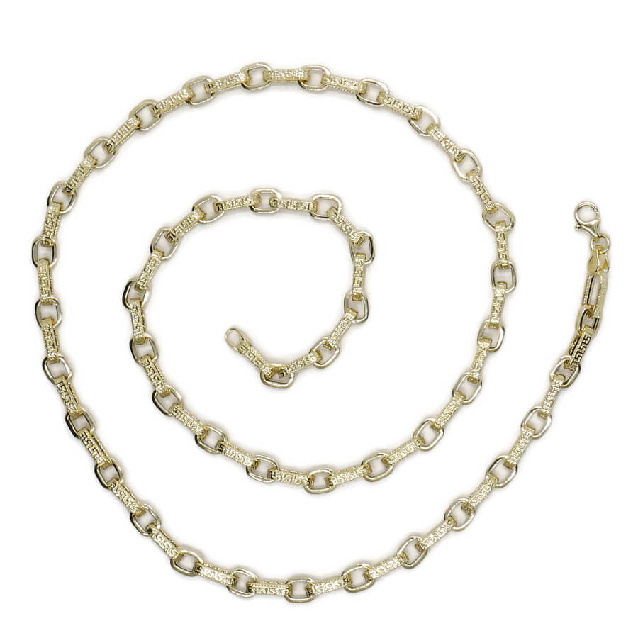 Cadena Oro Amarillo 18k – 8,80 Gramos – 60 cm – Diseño Italiano con Greca y Cierre Mosquetón Buscar en esta página - Imagen 7
