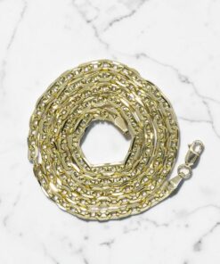 Cadena de oro amarillo de 18k para hombre con eslabones cuadrados planos de 4 mm y 60 cm de largo. Elegante, brillante y versátil - Imagen 6