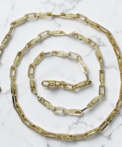 Cadena de Oro 18 Quilates para Hombre | 60 cm | Diseño Greca y Eslabones Rectangulares | 14,25 g - Imagen 4