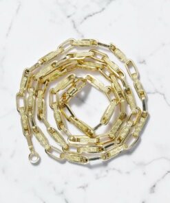 Cadena de Oro 18 Quilates para Hombre | 60 cm | Diseño Greca y Eslabones Rectangulares | 14,25 g - Imagen 5