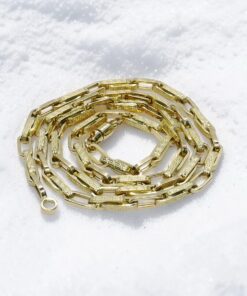 Cadena de Oro 18 Quilates para Hombre | 60 cm | Diseño Greca y Eslabones Rectangulares | 14,25 g - Imagen 7