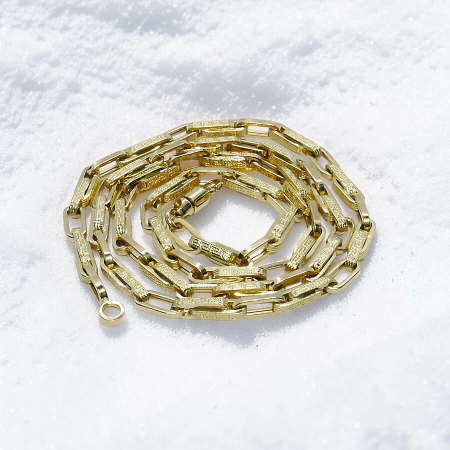 Cadena de Oro 18 Quilates para Hombre | 60 cm | Diseño Greca y Eslabones Rectangulares | 14,25 g - Imagen 7