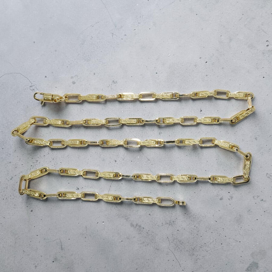 Cadena de Oro 18 Quilates para Hombre | 60 cm | Diseño Greca y Eslabones Rectangulares | 14,25 g - Imagen 6