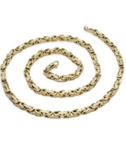 Cadena Hombre Oro Amarillo 18 Quilates 22,55 g – 60 cm – Diseño Forzado con Greca Grabada – Cierre Mosquetón - Imagen 9