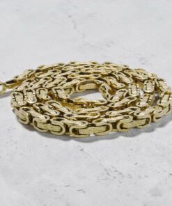Cadena Hombre Oro Amarillo 18 Quilates 22,55 g – 60 cm – Diseño Forzado con Greca Grabada – Cierre Mosquetón - Imagen 8