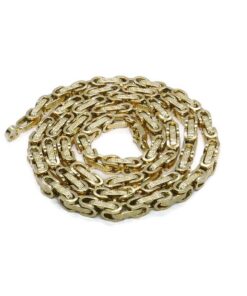 Cadena Hombre Oro Amarillo 18 Quilates 22,55 g – 60 cm – Diseño Forzado con Greca Grabada – Cierre Mosquetón - Imagen 7