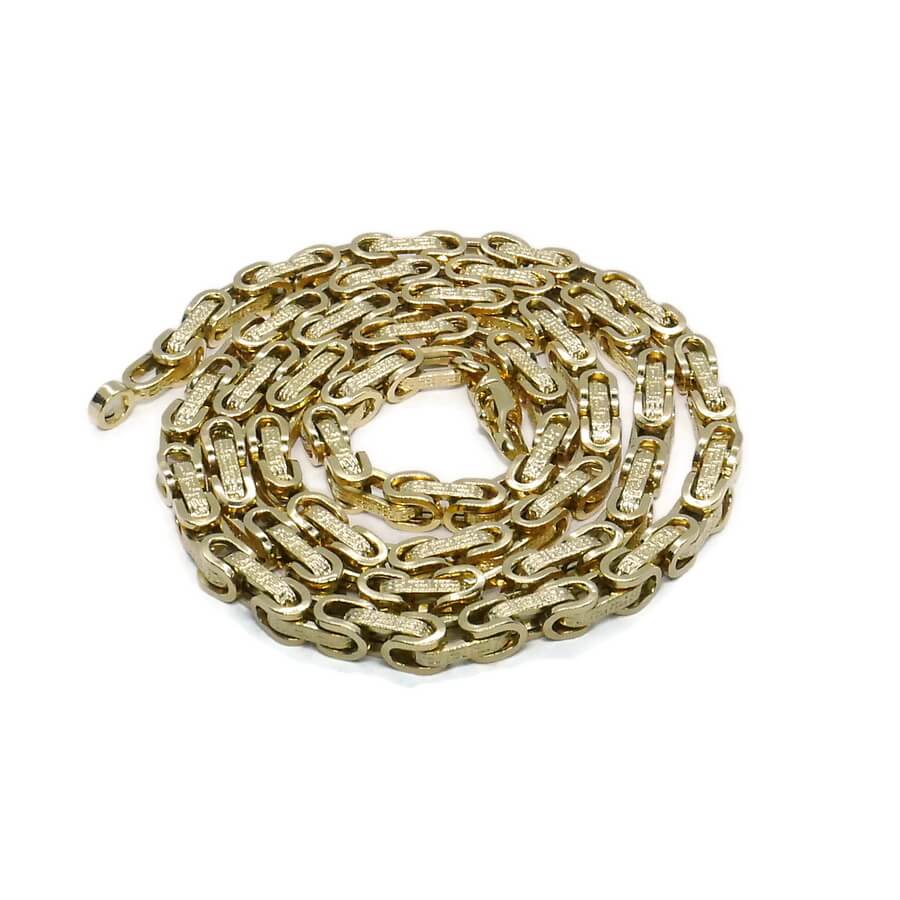 Cadena Hombre Oro Amarillo 18 Quilates 22,55 g – 60 cm – Diseño Forzado con Greca Grabada – Cierre Mosquetón - Imagen 7